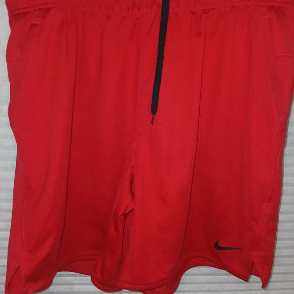 Nike Red Sports Shorts with Black Logo - Picture 1 of 6